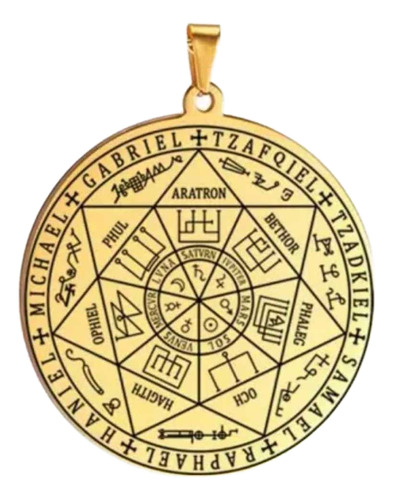 Dije Sello 7 Arcángeles Chapa Oro Dorado