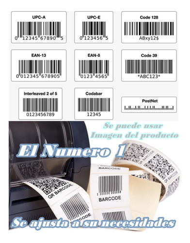 Generador Códigos Barras Universal Upc Ean Qr 28 Diferentes