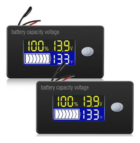 Medidor De Voltaje De Capacidad De La Batera Con Alarma Y Se