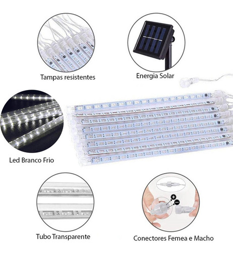 Cascata Chuva Gelo 8 Tubos 96 Led Natal Tipo Pisca Branco | Parcelamento sem juros Cascata Chuva Gelo 8 Tubos 96 Led Natal Tipo Pisca Branco | Parcelamento sem juros