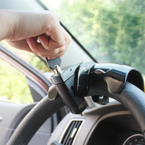 Traba Volantes Anti Robo Seguridad Auto Modo T Con 2 Llave