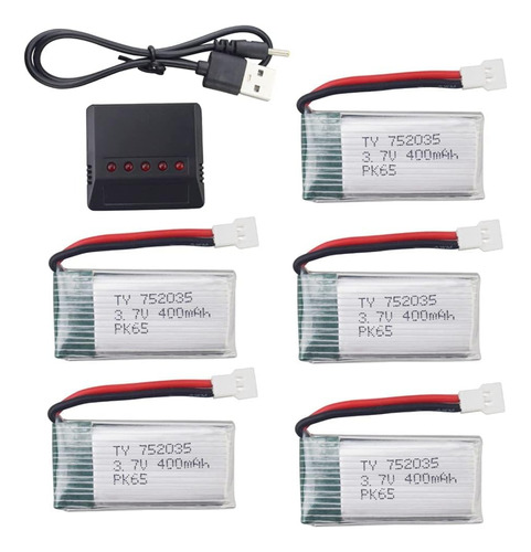 Sea Jump 5pcs 3.7v 400mah Li Batería C/ Cargador 5 En 1 Syma