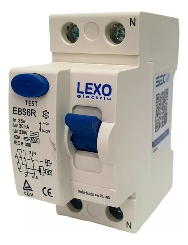 Interruptor Diferencial 2x25 A 30 Ma Lexo Certificado