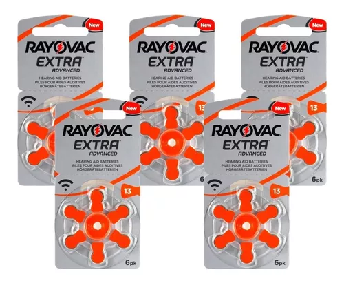 PACK 5 BLISTERS (30) Pilas para audífonos RAYOVAC TAMAÑO 13