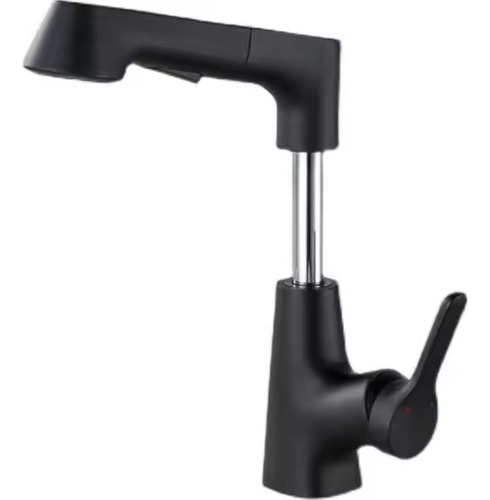 Torneira Banheiro Cozinha Gourmet Bancada Monocomando Luxo 360 Preto Inox 60cm - Bica Alta Com Softtouch & 2 Modos De Água | Cabeçote Extensível E Mangueira Flexível