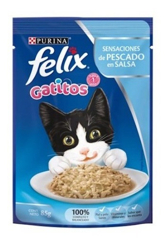 Pouch Purina Felix Para Gatitos 85gr