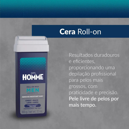 Kit C/6 Refil Cera Depil Masculina Roll On Depil Bella 100g