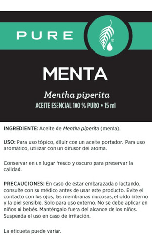 Aceite Esencial De Menta Pure