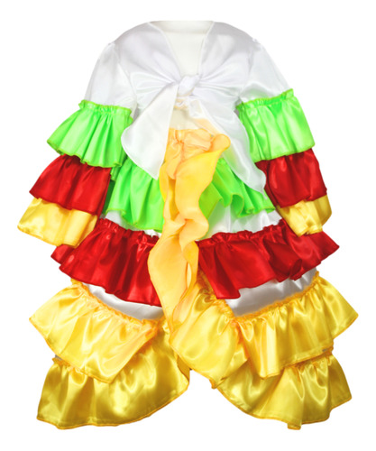Disfraz Rumbera De Colores Niña Multicolor Talla 8 Años