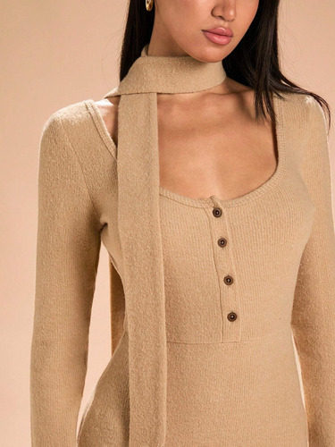 Shein Vestido Largo Invierno Otoño Mujer Importado Elegante