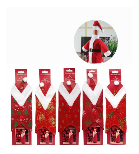 Funda Botella De Vino Para Navidad Ropa De Botella + 1 Gorro