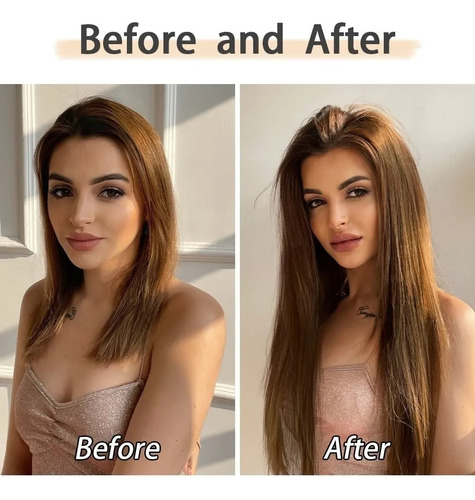 Extensiones De Cabello Con Clip, 7 Piezas, Cabeza Completa, Marrón Oscuro