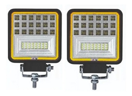 Pack 2 Faros 36w 42 Led Flood + Spot + Ojo Angel 12v 24v 