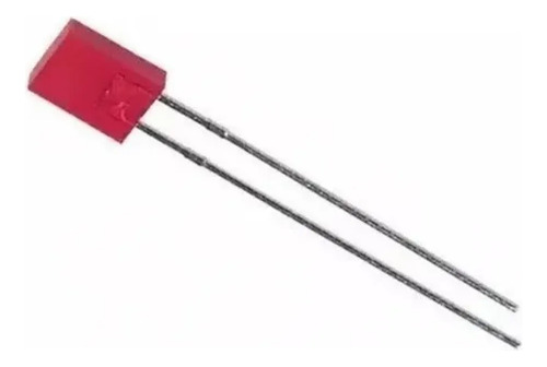 100 Peças - Led Retangular 2x5x7 Difuso Vermelho Promoção