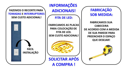 Cabeceira Modular Adesiva Placa Estofada 20x1,40 - 1 Unidade
