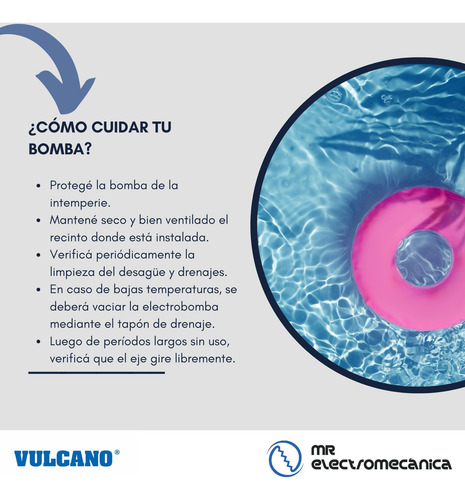 Imagen 8 de 10 de Bomba Pileta Piscina Material Vulcano Bae100 1hp Autocebante