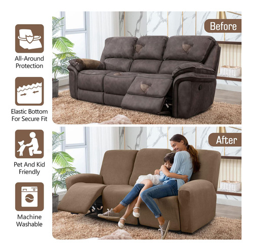 S Funda De Sofá Reclinable Taococo, 8 Piezas, Elástica Para