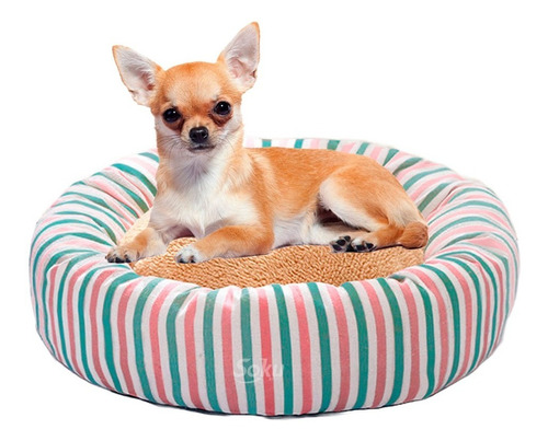 Cama Nido Perro Gato Firme Extra Suave Cojin Extraible Lino Color Rosa