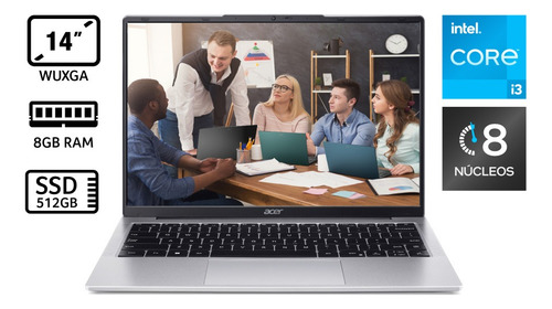 Portátil Acer Aspire Lite Al14-31p-353y Ci3/8gb/512 Color Gris
