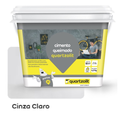 Imagem 2 de 3 de Cimento Queimado 4,5kg Cinza Claro Quartzolit