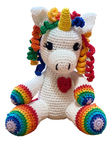 Unicornio Arco Iris Amigurumi De Hilo