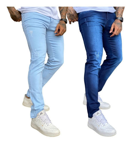 Kit 2 Calça Jeans Masculina Skinny Direto Da Fábrica