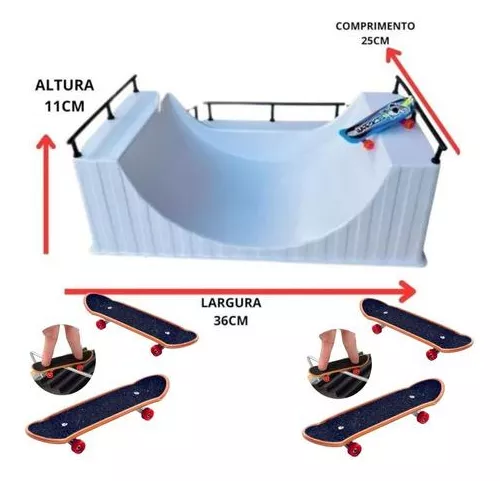 Pista De Skate Dedo Profissional Rampa E Corrimão Completa