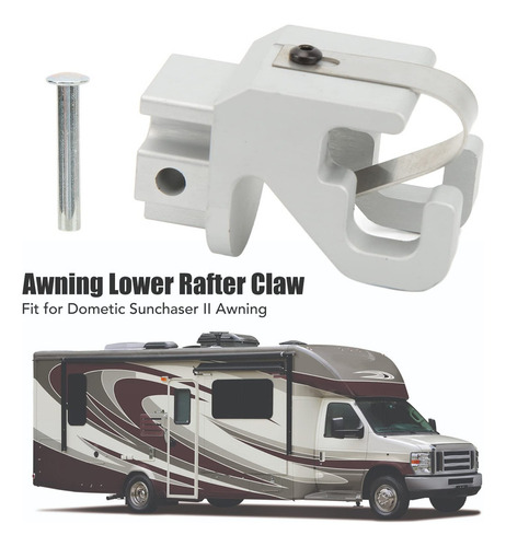 Garra Para Viga De Toldo Rv De Aluminio Satinado Resistente,