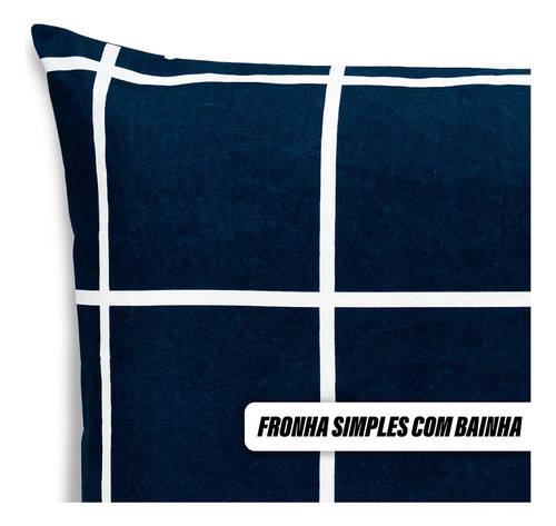 Lençol Solteirão 3pç Ponto Palito Percal Flex Estampado 400f Cor Grid marinho-marinho Desenho do tecido Xadrez