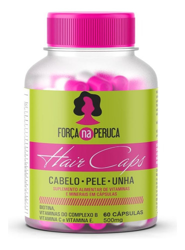 Suplemento Em Cápsulas Força Na Peruca Multivitamínico Sabor Sem Sabor