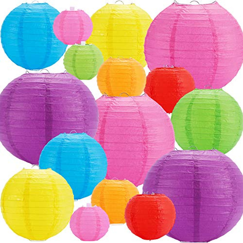 16pcs Linternas De Papel Coloridas, Linternas Colgantes...