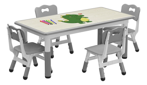 Juego De Mesa Y Sillas Para Niños (2-10 Años) Con Pata Antid