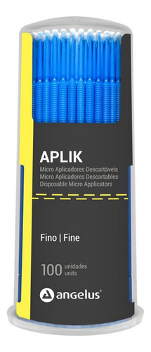 Aplicador Fino Azul Com 100un Aplik - Angelus