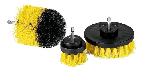 Imagen 1 de 10 de Kit 3 Cepillos Para Taladro Limpieza De Tapizados Detailing