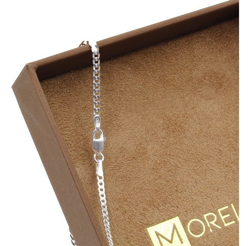 Pulseira De Prata 925 Masculina Groumet 21cm 2,2m Fina Shops Cor Prateado