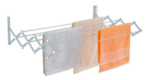 Imagem 4 de 7 de Varal De Parede Retrátil Para Apartamento - 80 Cm - Branco