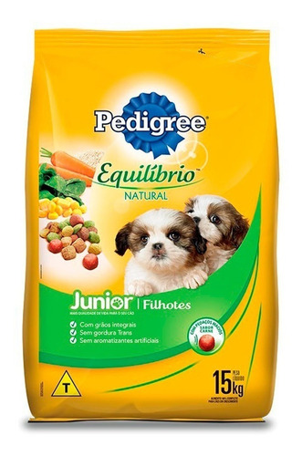 Ração Pedigree Equilíbrio Natural Junior Cães Filhotes 15 Kg