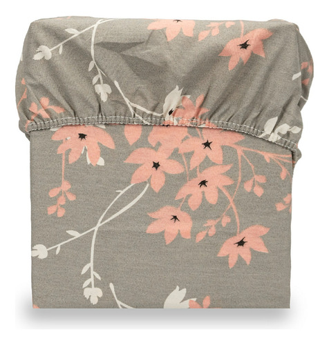 Lençol Casal Avulso Com Elástico Estampado 180 Fios 40 Cm Cor Cerejeira Desenho do tecido Estampas