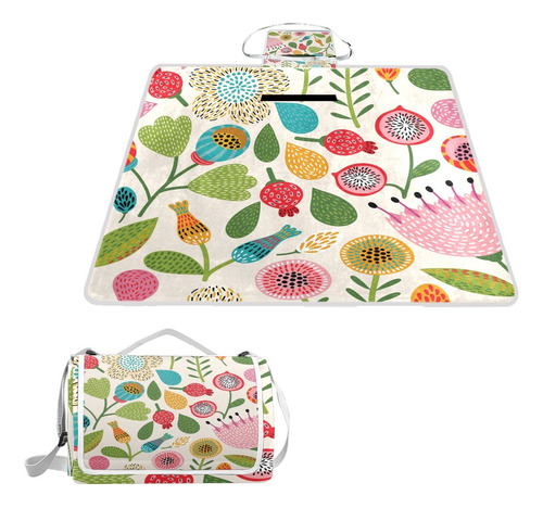 Naanle Moda Floral Flor Hoja Manta Picnic Aire Libre Tote