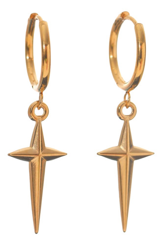 Pendientes De Aro Con Diseño De Estrellas, Pendientes Colgan