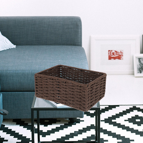 Cesta Decorativa Tejida, Lavabo De Almacenamiento De Sobreme