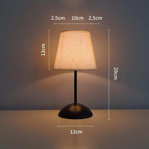Lámpara De Mesa Pequeña De Tela Con Luz Regulable