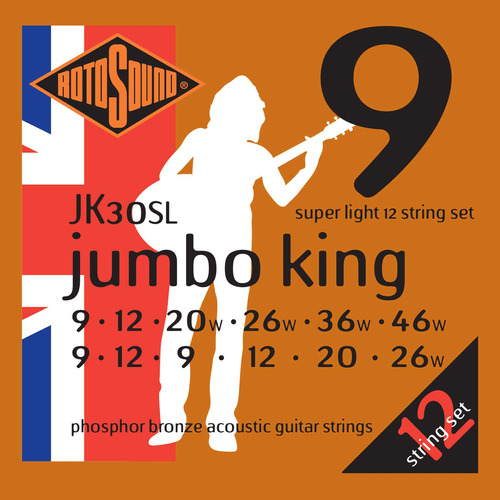 Rotosound Jk30sl Jumbo King Phosphor Bronze Cuerda Guitarra