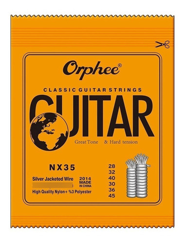 Cuerdas Orphee Guitarra Clásica Acústica Nylon Alta Tensión