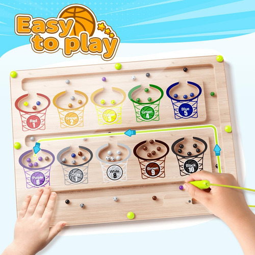 Magnético Color Y Laberinto De Números, Montessori Wooden Ma