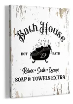 Comprar Hiwx Letreros De Bano Para Casa De Bano, Lienzo Enmarcado Pa