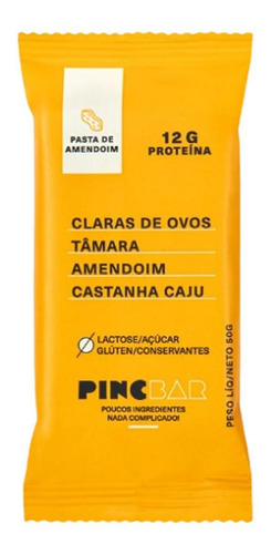 Barra De Proteína Pasta De Amendoim Sem Açúcar Pincbar 50g