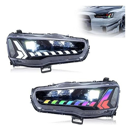 Hcmotion Rgb Led Faros Delanteros Para Mitsubishi Lancer & E