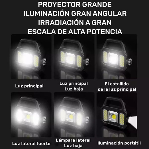 Lámpara Emergencia Recargable Trabajo Tipo Led Mano Portatil
