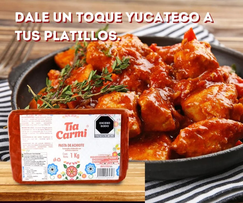 Recado Rojo Achiote Yucateco En Pasta Tia Carmi, Pack 3 Kg